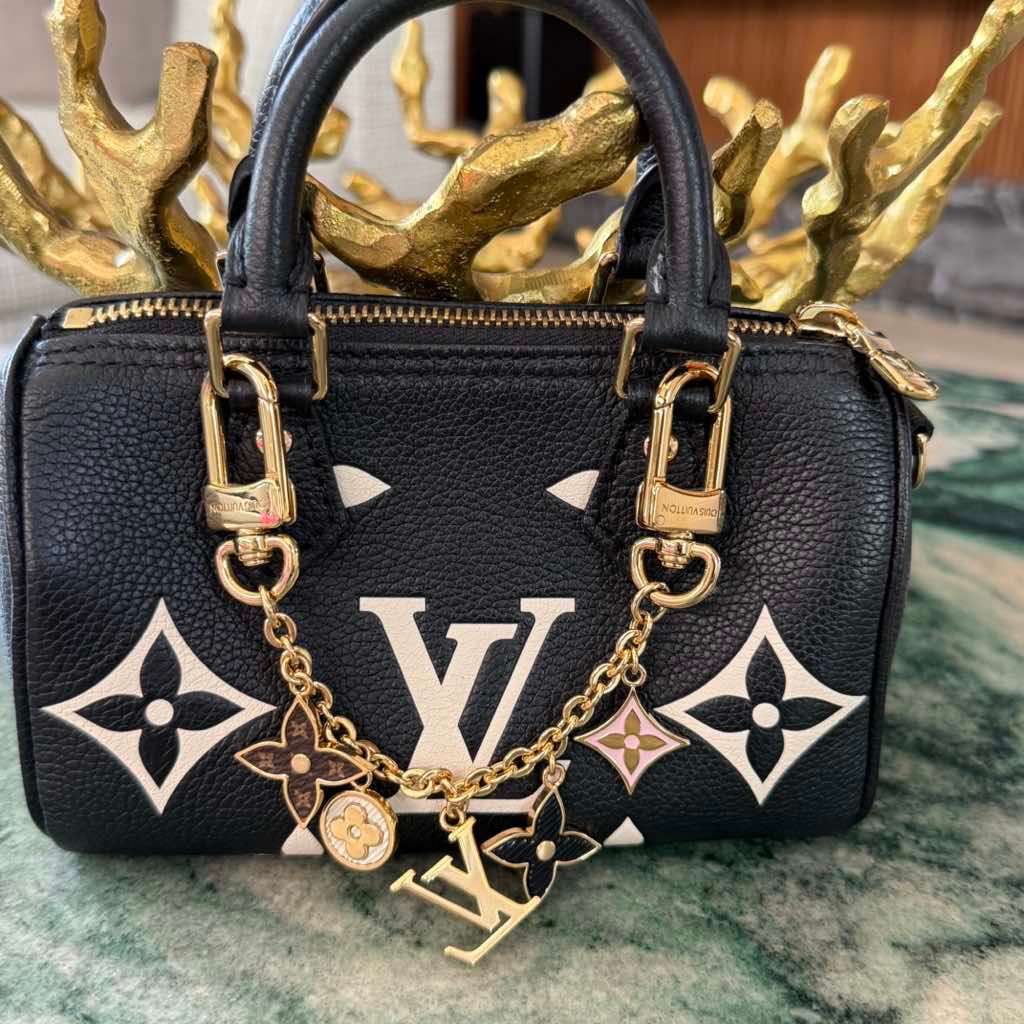 Louis Vuitton Speedy Mini Black Leather Gold Never worn - Back View