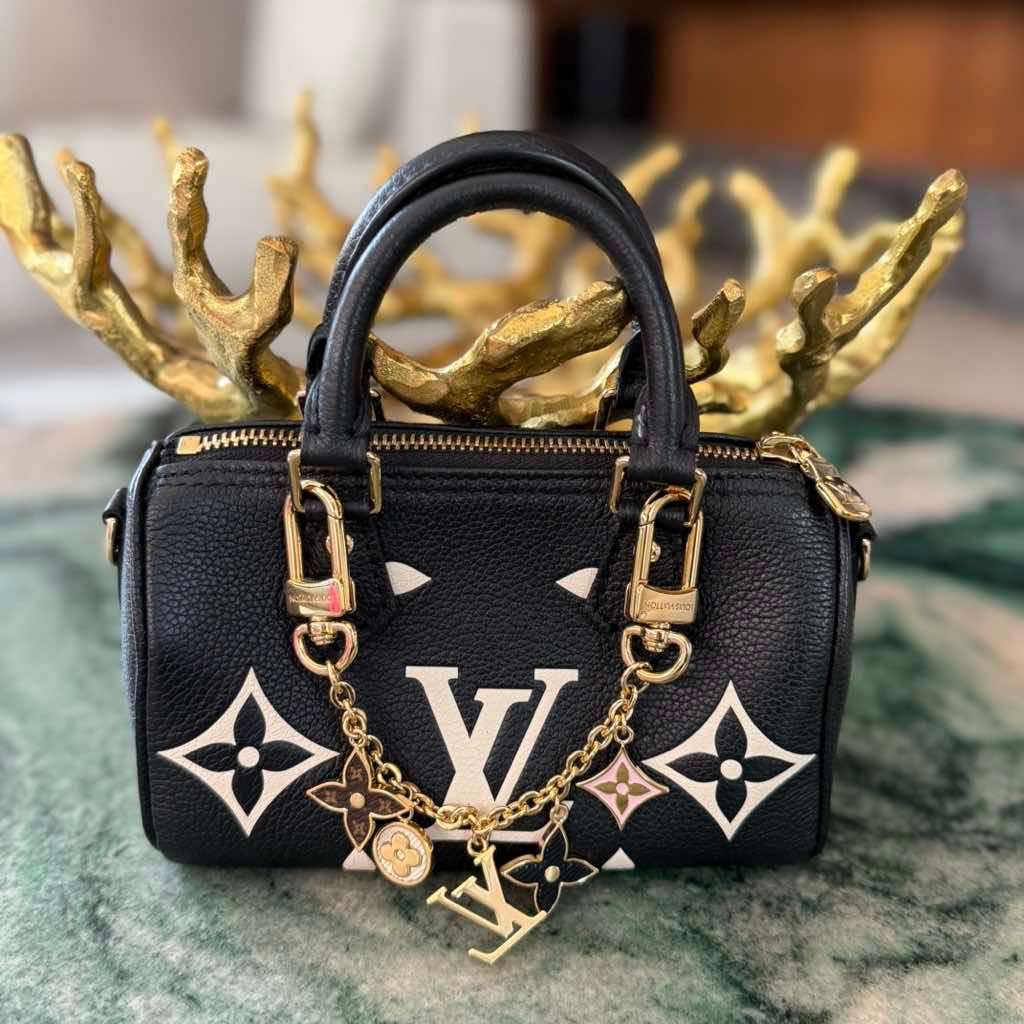 Louis Vuitton Speedy Mini Black Leather Gold Never worn - Inside View
