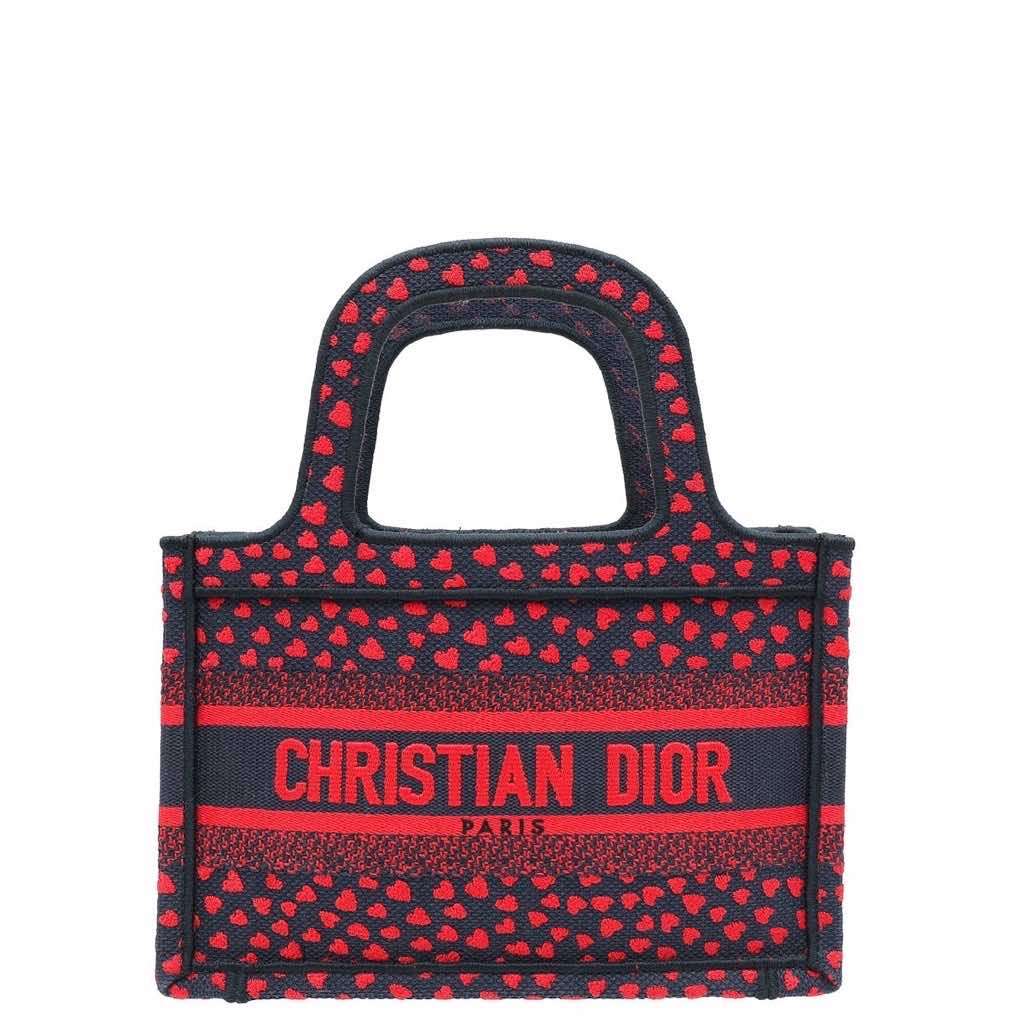 Christian Dior Mini Book Tote Red Canvas Good condition - Front View