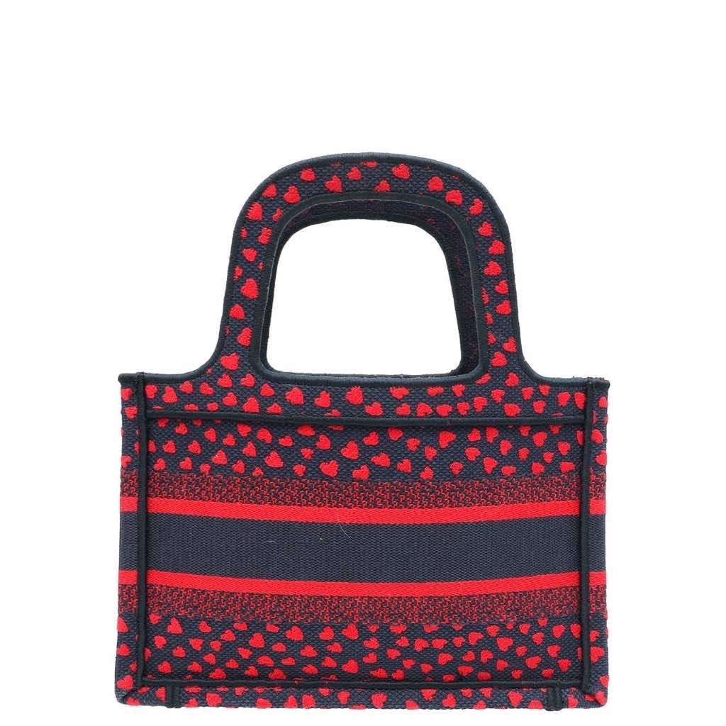 Christian Dior Mini Book Tote Red Canvas Good condition - Back View