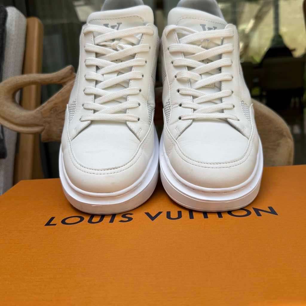 Louis Vuitton White Monogram Trainers White Leather Very good - Back View