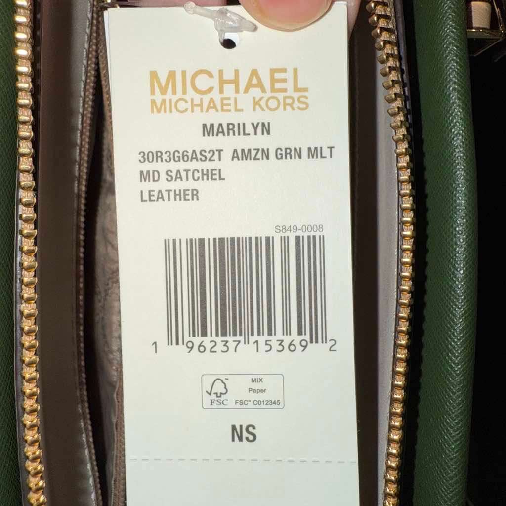 Michael Kors Marilyn Satchel Bag Medium Black Leather Metal Never worn, with tag - Box View