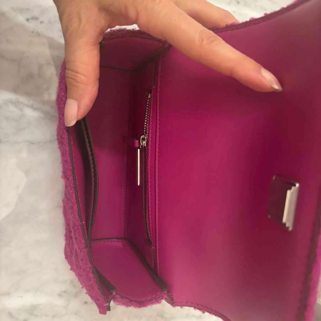Tory Burch Fleming Bouclé Pink Shearling Silver Very good condition - Box View