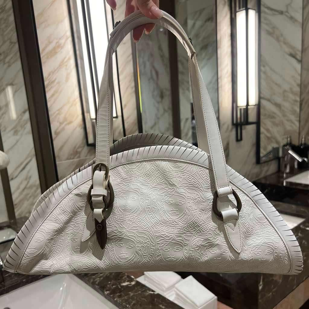 Gianni Versace Vintage Versace Bag White Polyamide Metal Fair - Back View