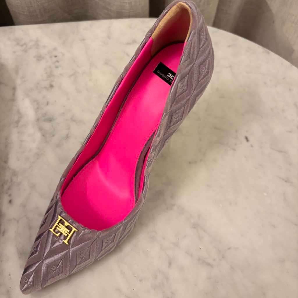 Elisabetta Franchi EF velvet pumps Purple Velvet Never worn, with tag - Back View