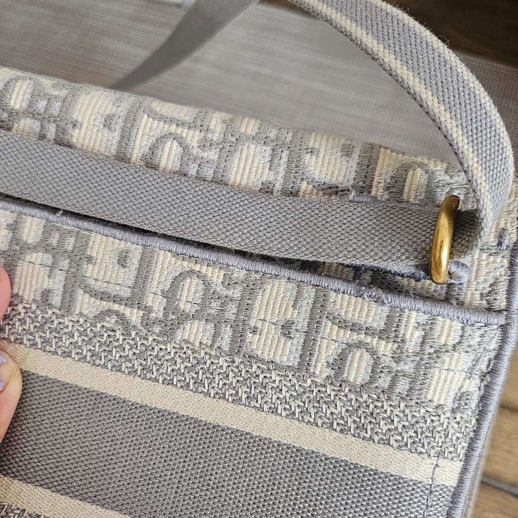 Christian Dior Saddle Belt/Crossbody Bag Grey Canvas Metal Good condition - Inside View