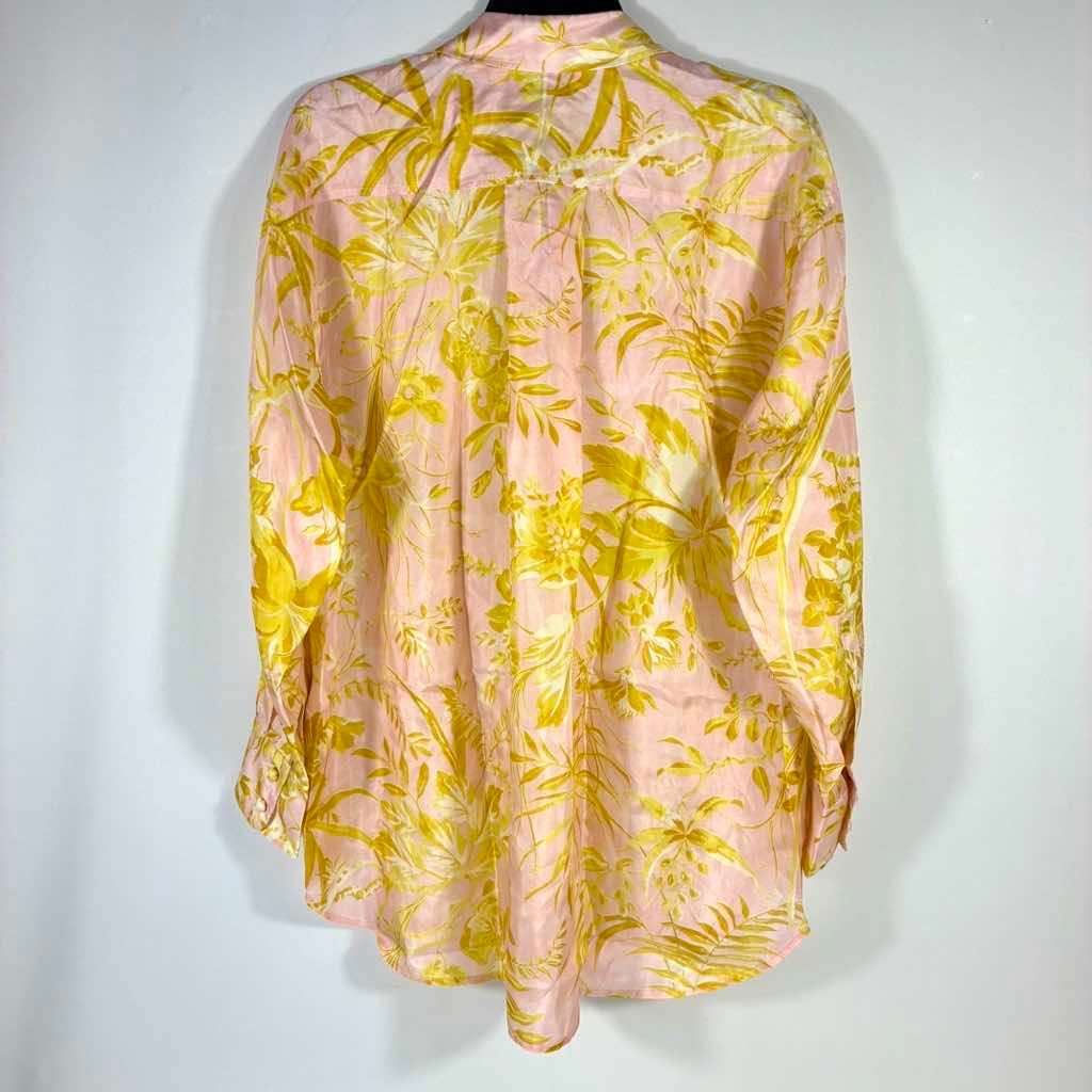 Zimmermann Golden Relaxed Silk Shirt Pink Silk Never worn - Back View