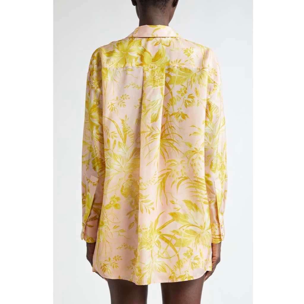 Zimmermann Golden Relaxed Silk Shirt Pink Silk Never worn - Box View
