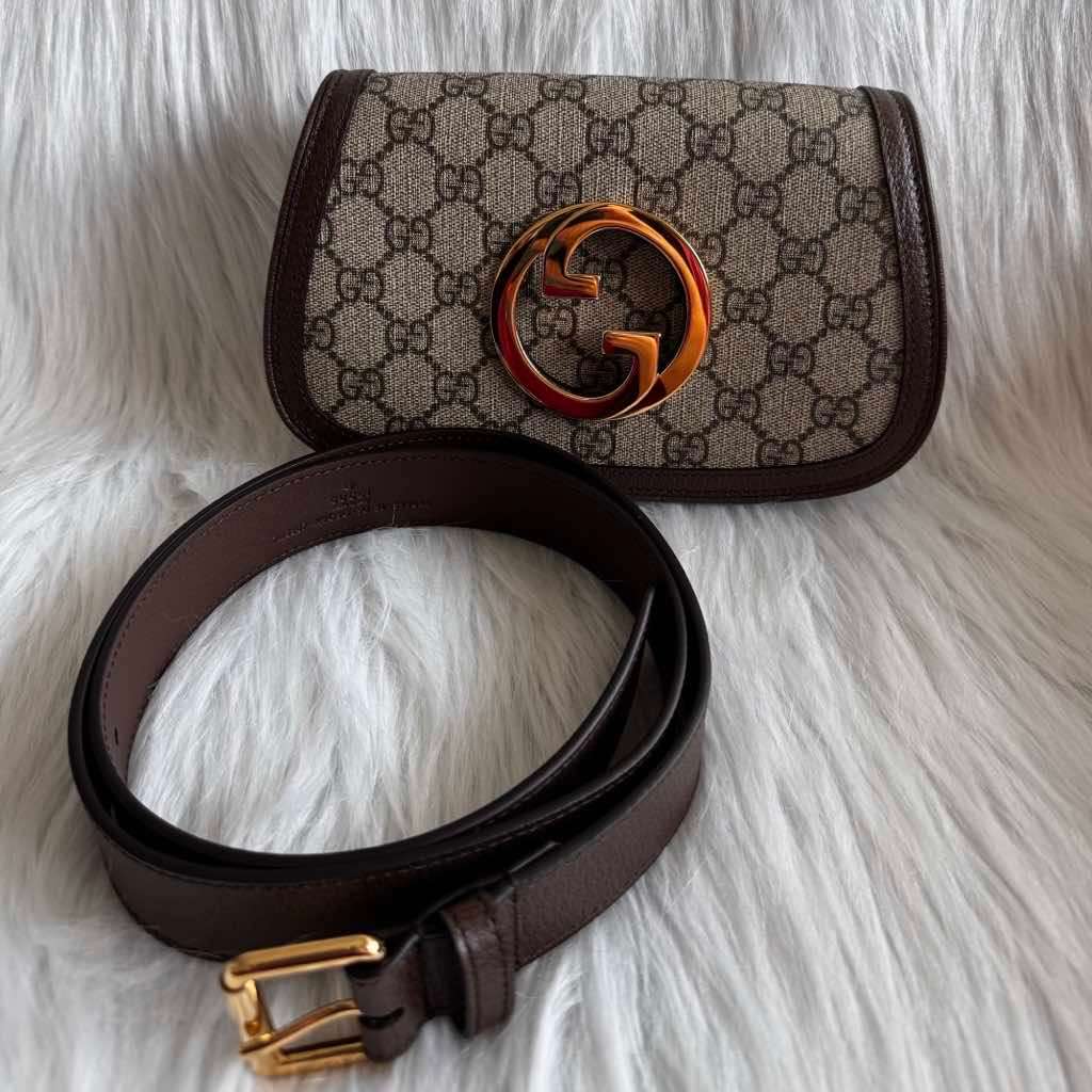 Gucci Supreme Blondie Belt Bag Beige Leather Never worn - Box View