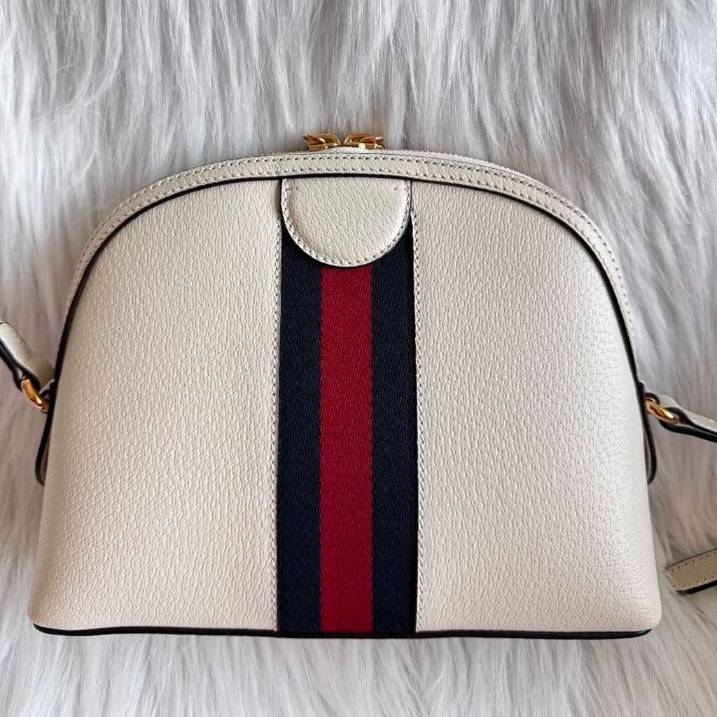 Gucci White Ophidia Shoulder Bag White Leather Never worn - Back View