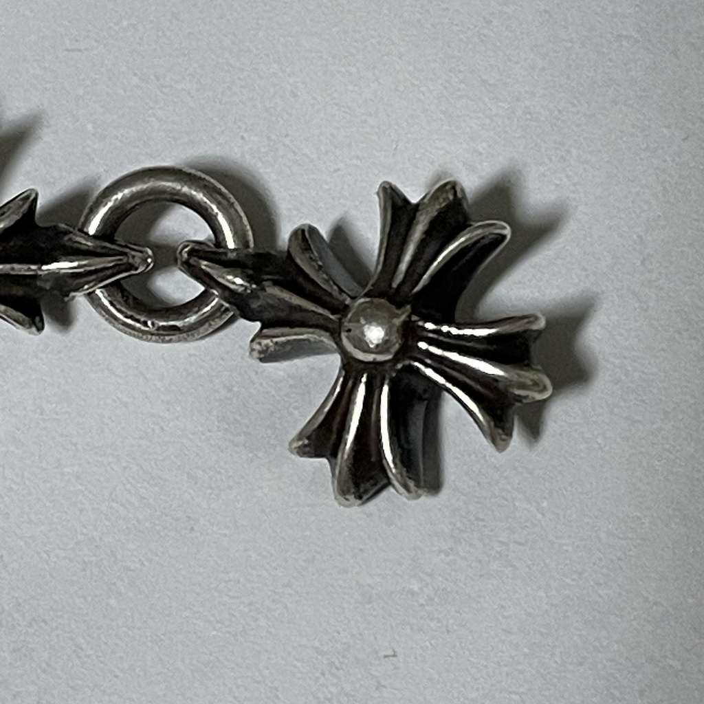Chrome Hearts Cutout Ch Plus Bracelet Silver Very good condition - Model View