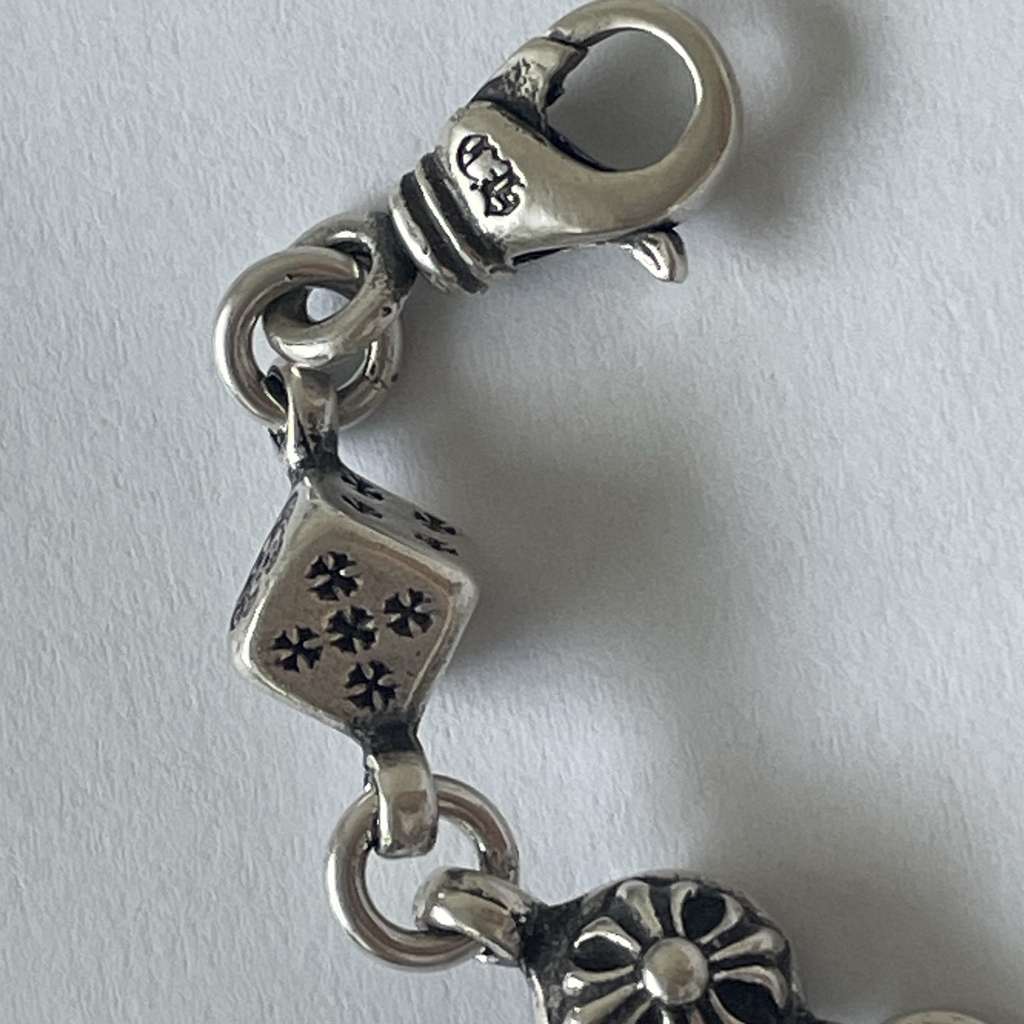 Chrome Hearts Dice & crossball bacelet Silver Very good condition - Back View