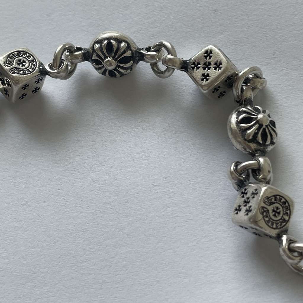 Chrome Hearts Dice & crossball bacelet Silver Very good condition - Inside View