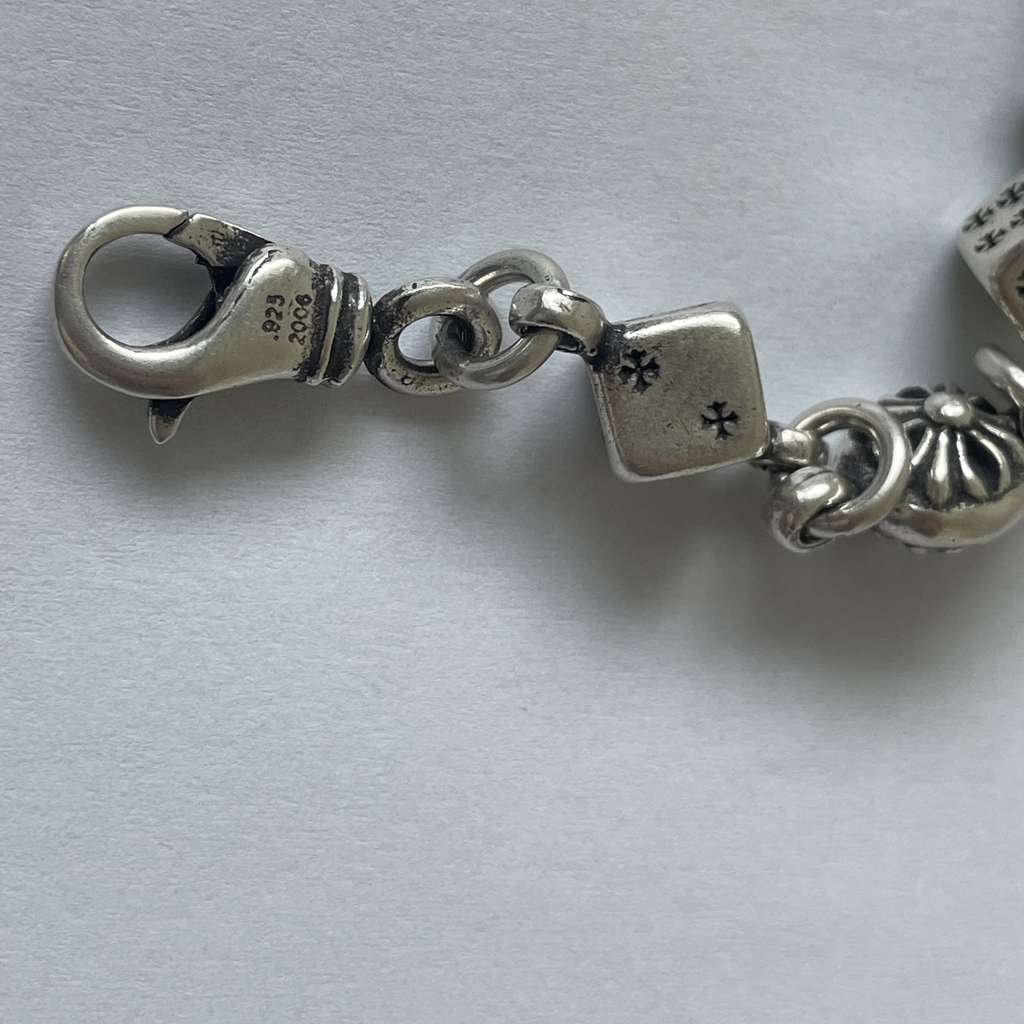 Chrome Hearts Dice & crossball bacelet Silver Very good condition - Model View