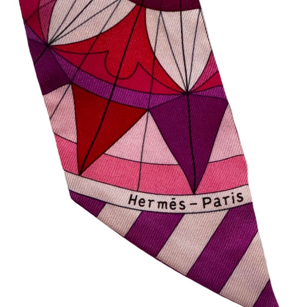 Hermès Twilly Pink & Red Pink Silk Very good condition - Inside View