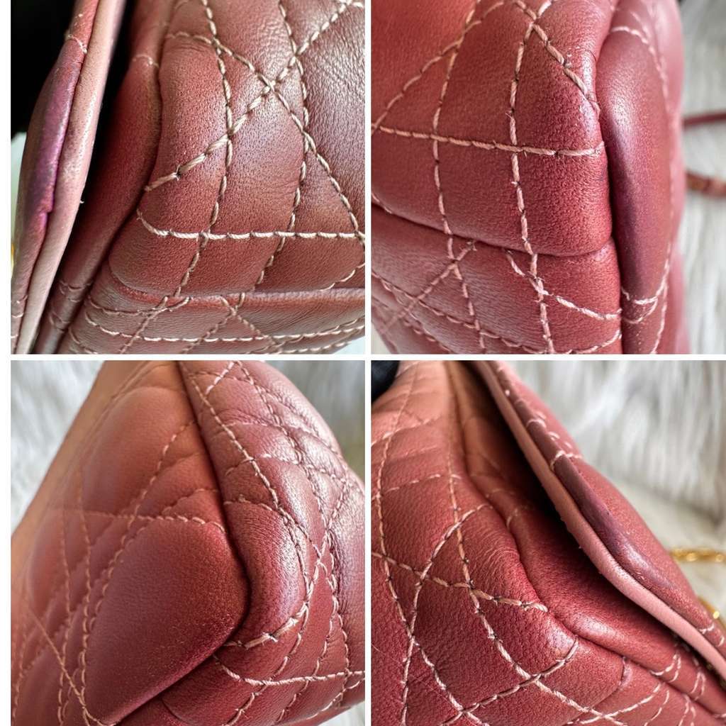 Christian Dior Caro Small Shoulder Bag Pink Leather Very good condition - Inside View