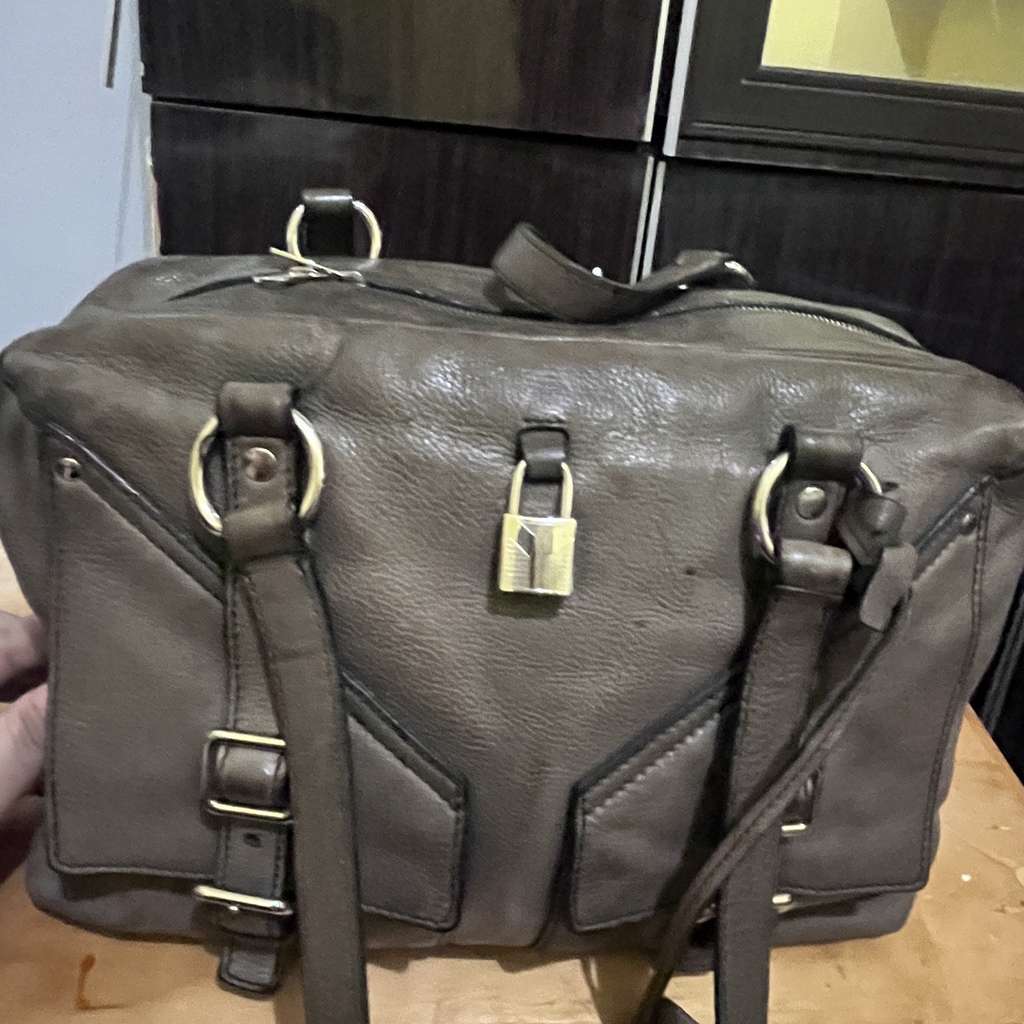 Saint Laurent Rive Gauche Brown Leather Very good condition - Back View