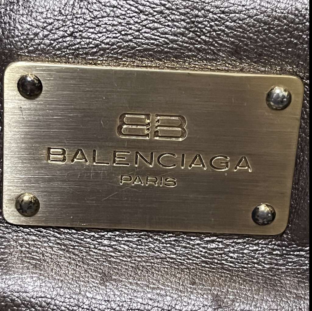 Balenciaga Vintage Metallic Tote Bag Brown Leather Very good - Model View