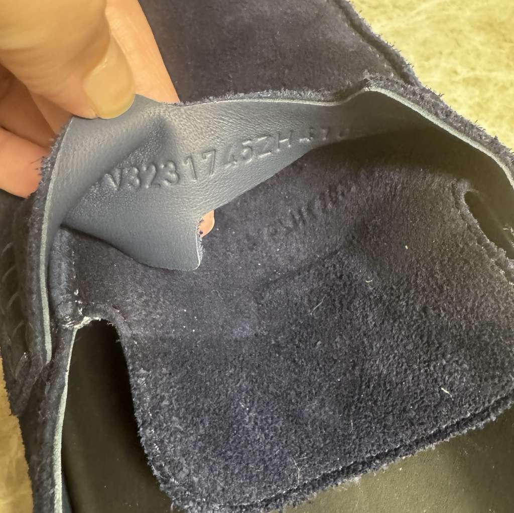 Hermès Go Mules Navy Suede Very good condition - Box View