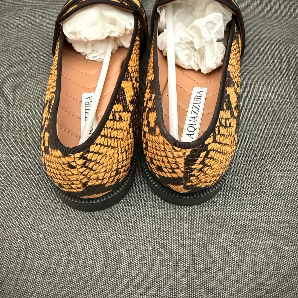 Aquazzura Martin Mocassin Printed Snake MultiColor Leather Never worn, with tag - Back View