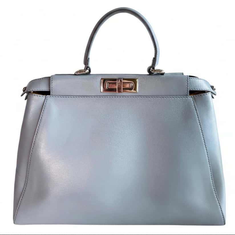 Fendi Medium Peekaboo Light Blue Blue Leather Very good condition - Front View