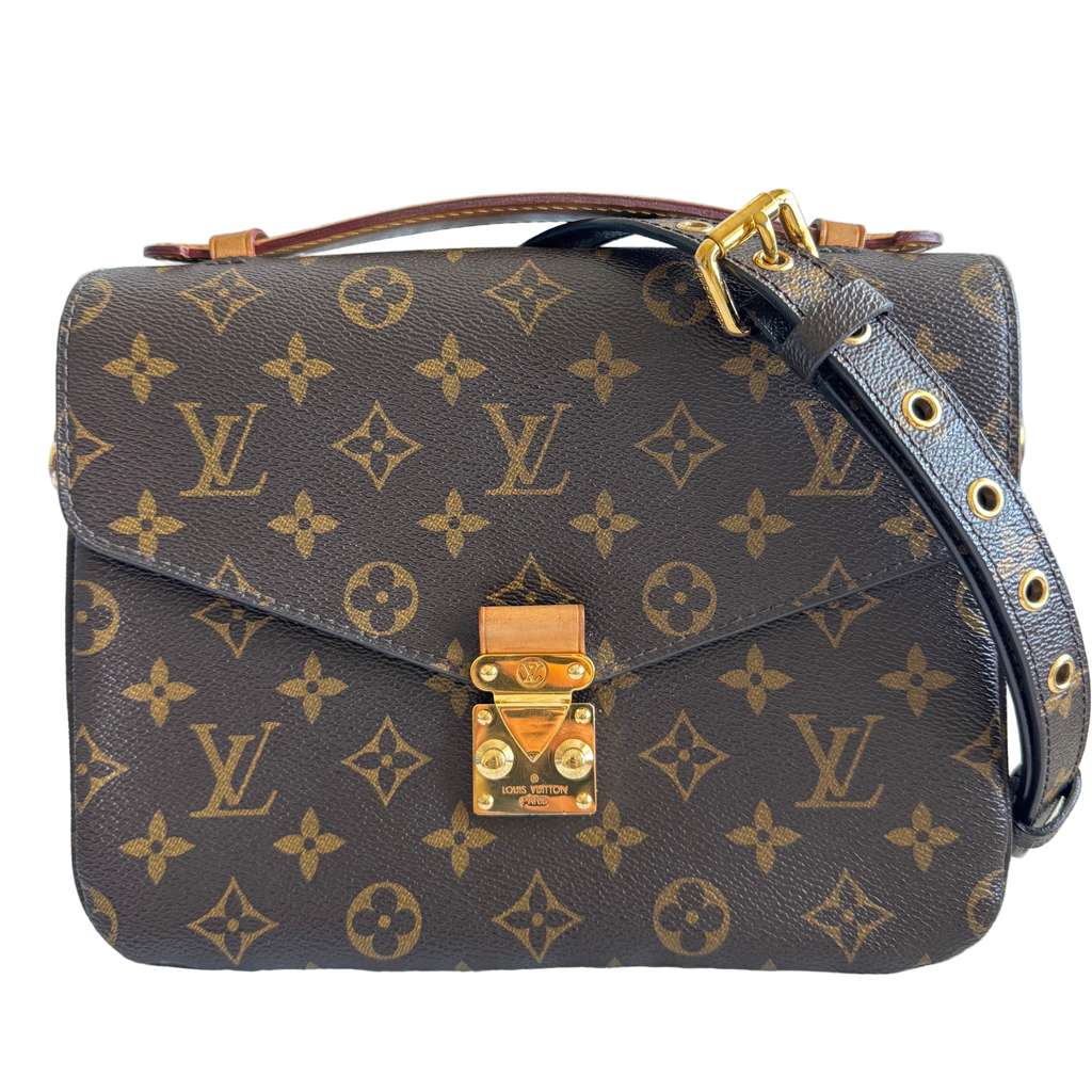 Louis Vuitton Monogram Pochette Metis Brown Leather Very good condition - Front View