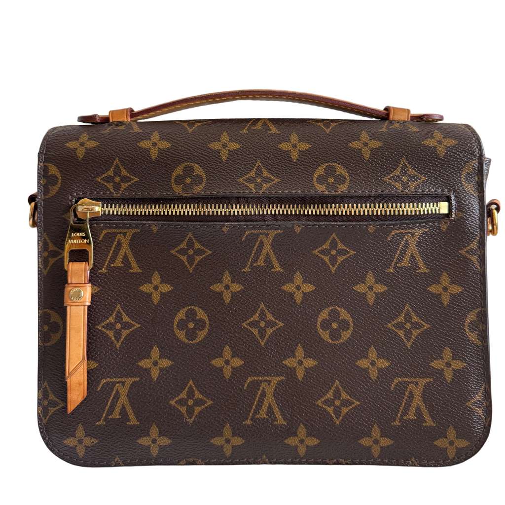 Louis Vuitton Monogram Pochette Metis Brown Leather Very good condition - Back View