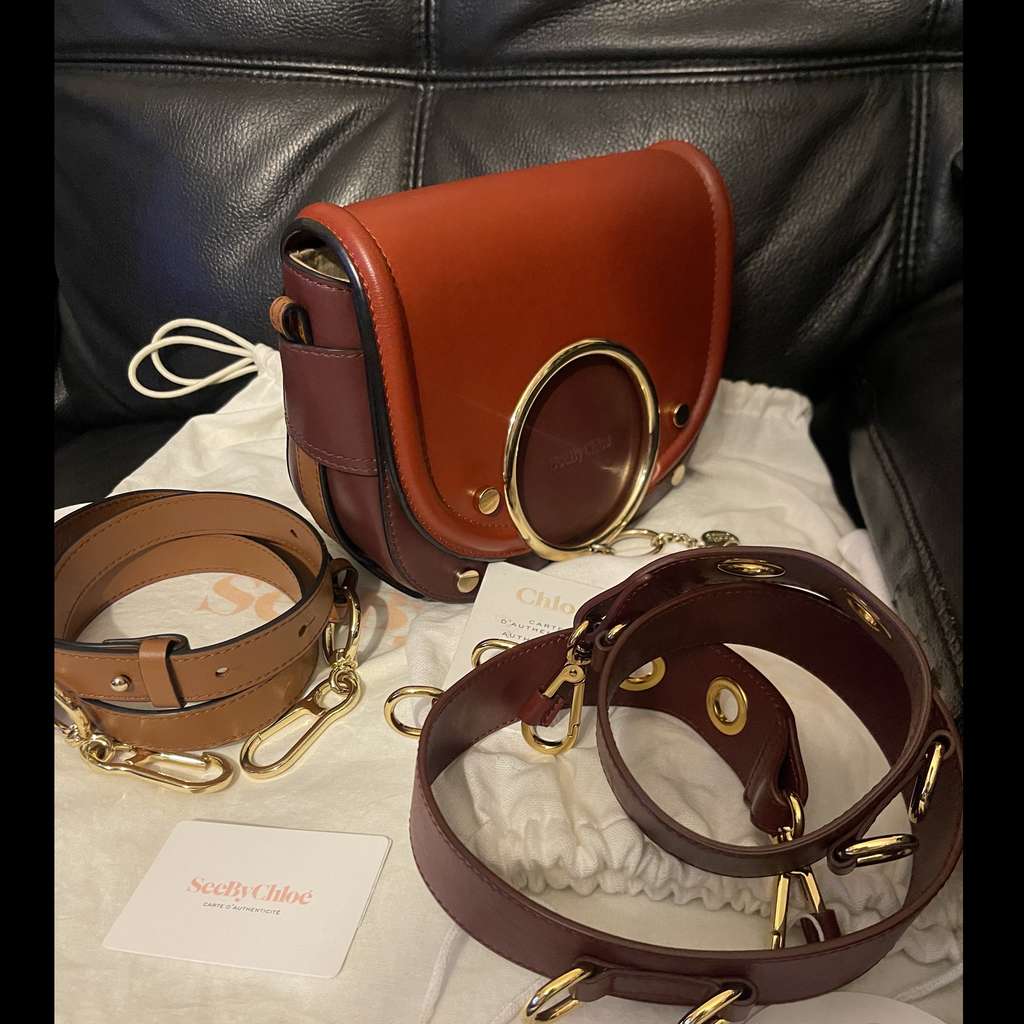 Chloé Crossbodybag Mara By Chloé Burgundy Leather Very good condition - Back View