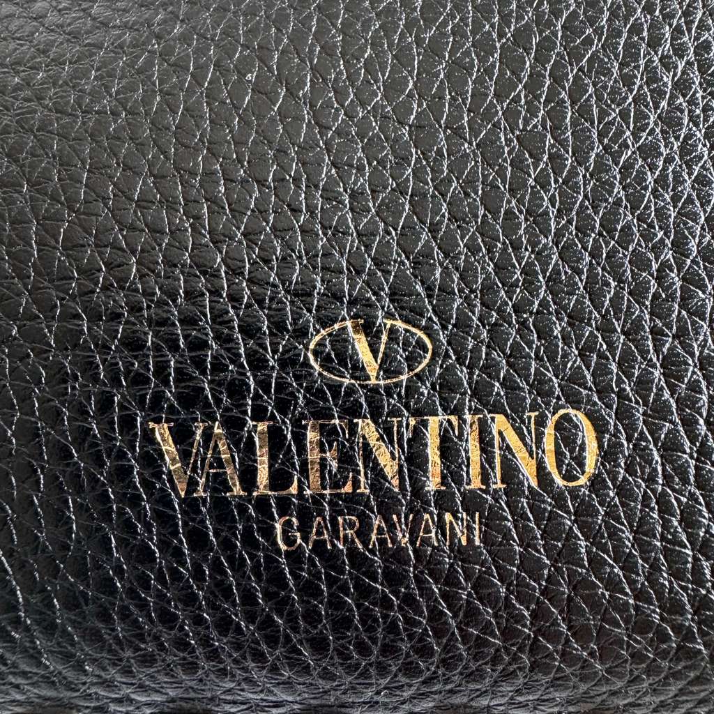 Valentino Garavani Rockstud Leather Tote Black Leather Very good condition - Box View