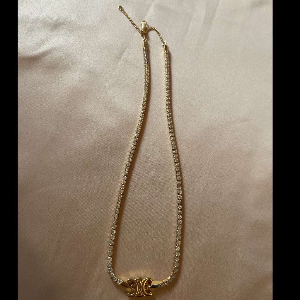 Celine Celine Triomphe Articulated Necklace Gold Brass Very good condition - Model View