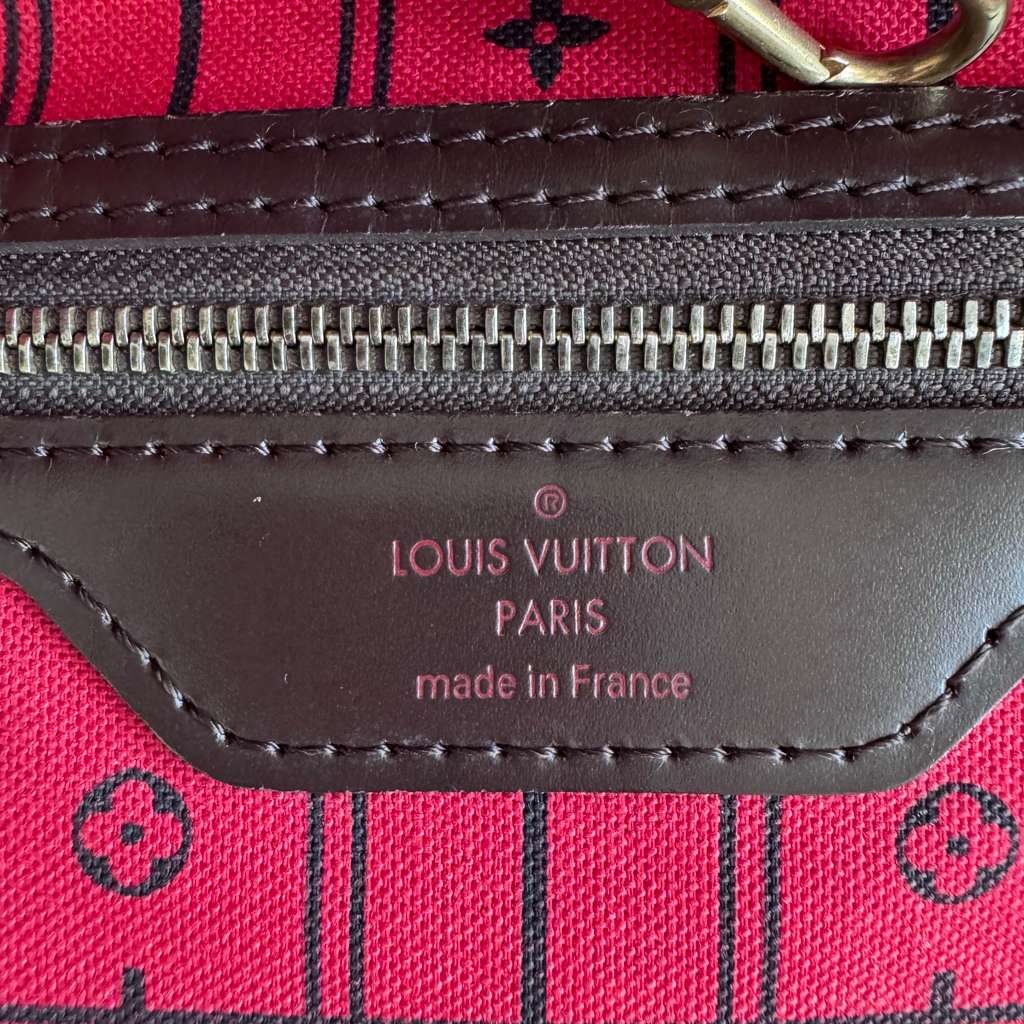 Louis Vuitton Neverfull MM-Damier Ebene Brown Leather Very good condition - Box View