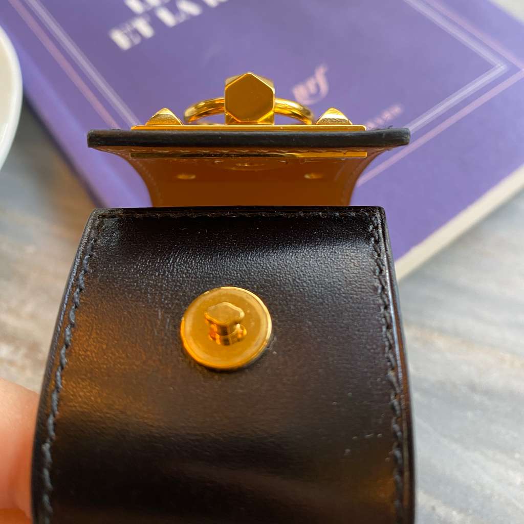 Hermès Creneau Bracelet Black Brass Good condition - Box View