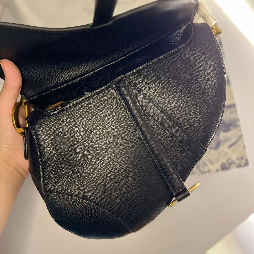 Dior Saddle Bag Black Never worn, with tag - Model View