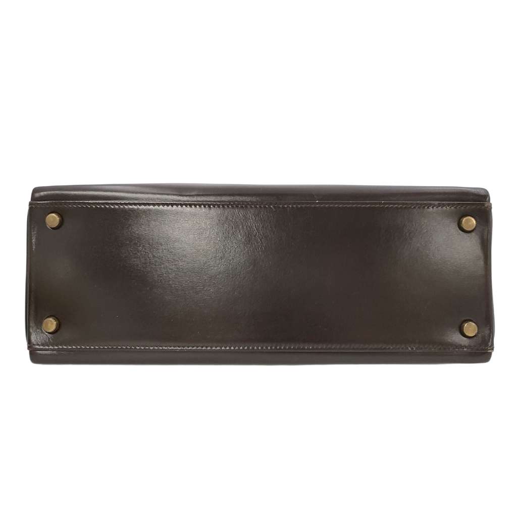 Hermès Kelly 32 Brown Box Brown Leather Good condition - Inside View