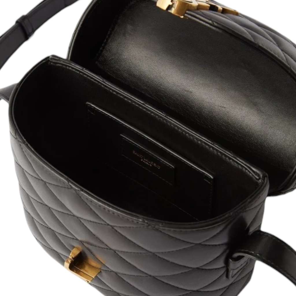Saint Laurent Saint Laurent Monogram June Black Leather Never worn, with tag - Model View