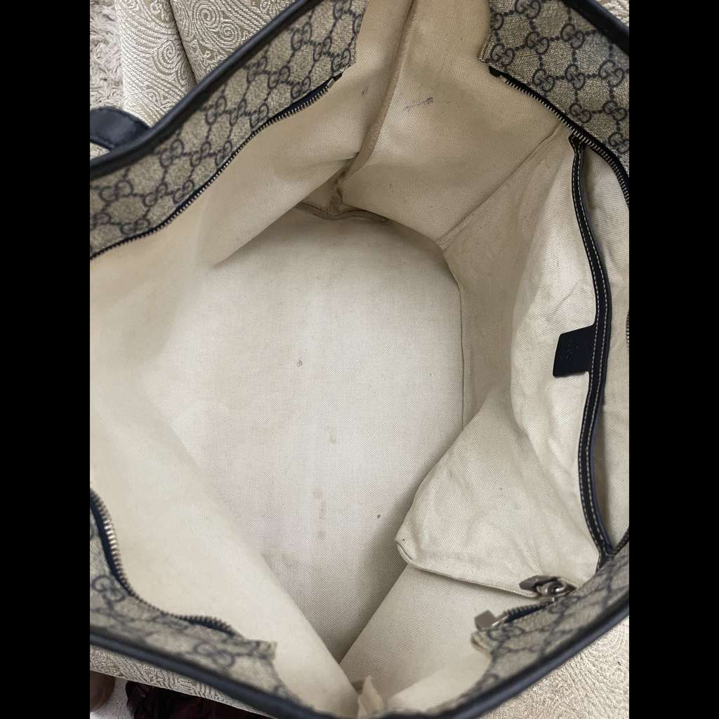 Gucci GG SUPREME TOTE BAG Blue Canvas Good condition - Box View