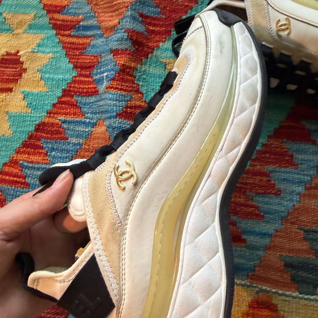 Chanel shoes Beige Leather Fair condition - Box View
