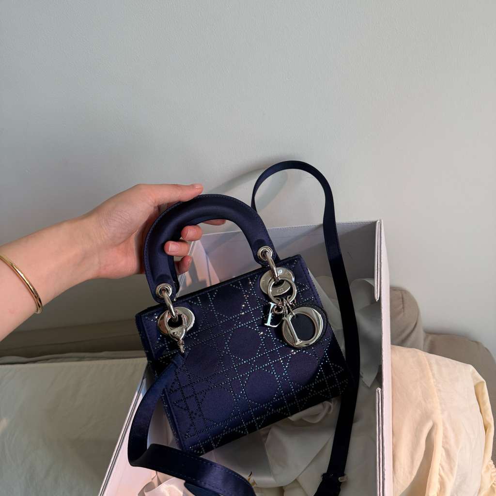 Christian Dior mini navy blue Navy Canvas Never worn - Box View