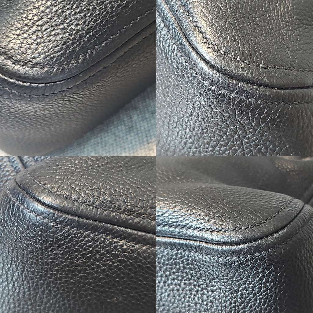Prada Vitello Phenix Bauletto Bag Black Leather Very good condition - Box View