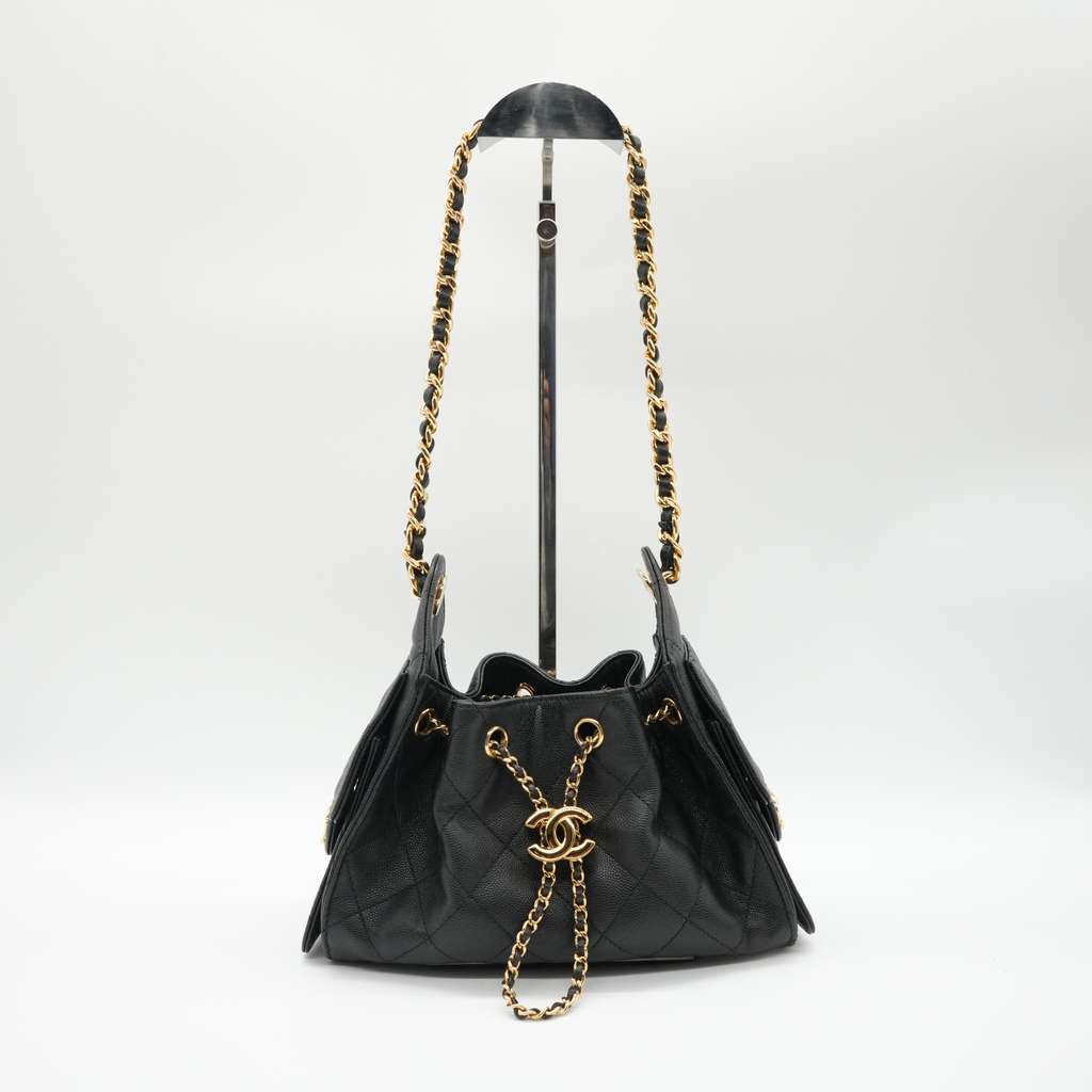 Chanel 25 Mini Hobo Handbag Black Leather Very good - Box View