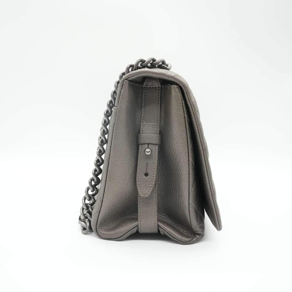 Chanel City Walk Flap Grey Leather Good - Box View