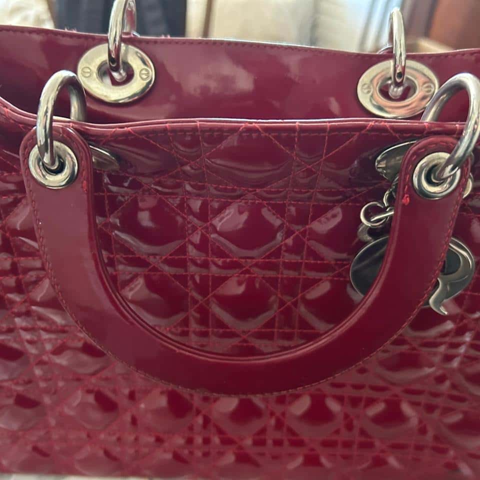Christian Dior Lady Dior Burgundy Leather Fair - Box View
