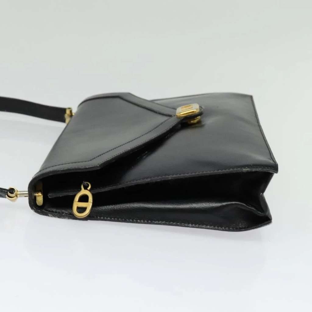Christian Dior shoulder bag Black Leather Good condition - Box View