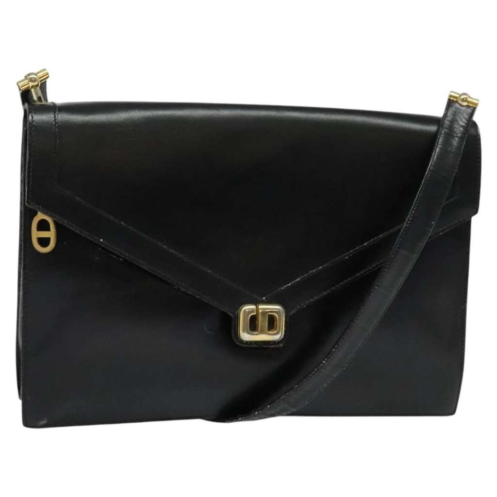 Christian Dior shoulder bag Black Leather Good condition - Front View