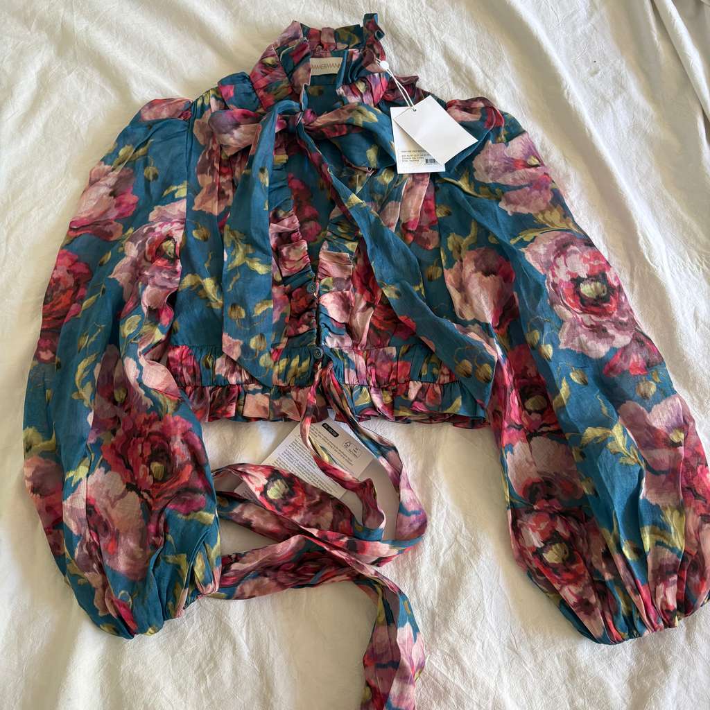 Zimmermann Floral blouse MultiColor Linen Never worn, with tag - Box View