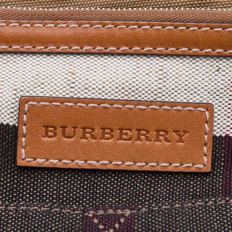 Burberry Ashby Hobo Brown Canvas Leather Good - Box View