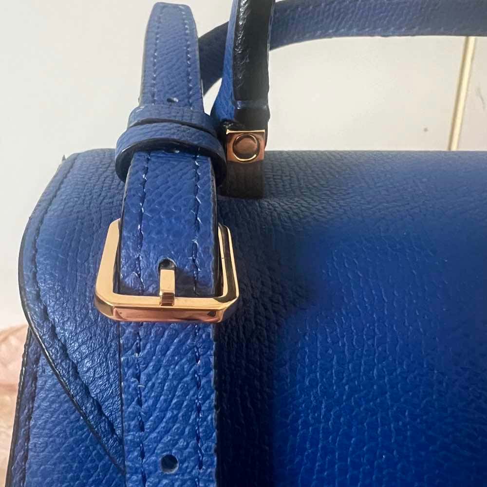 Valextra Iside Blue Leather Gold Very good condition - Box View