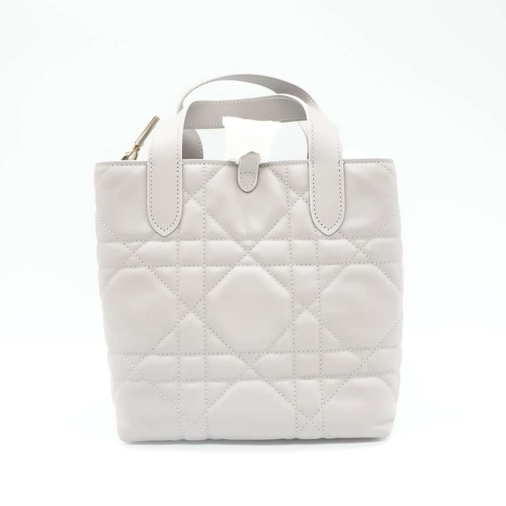 Dior Small Toujours Vertical Tote Grey Leather Never worn - Back View