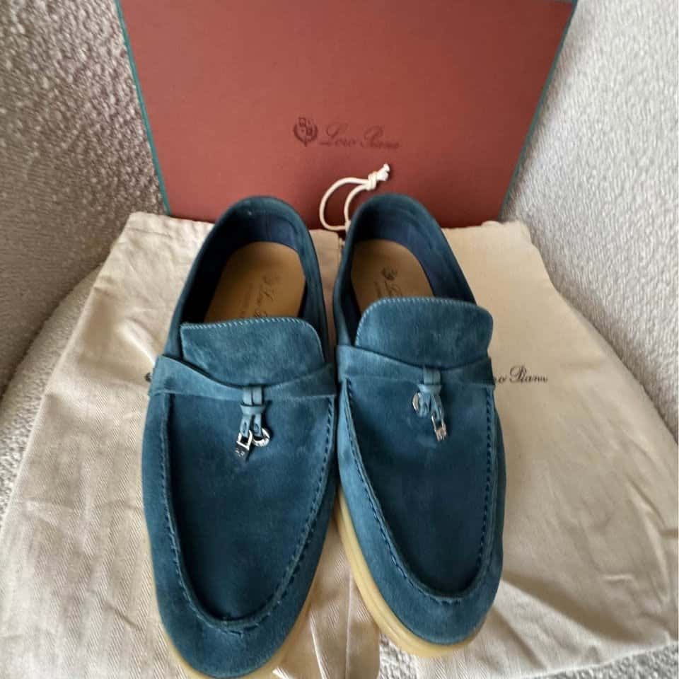 Loro Piana suede loafers Beige Suede Very good - Back View