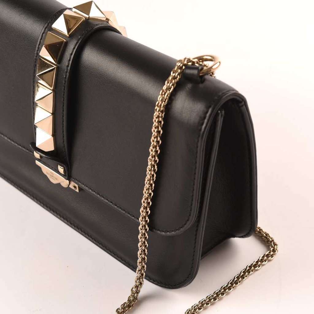 Valentino Garavani Glam Lock Bag Black Leather Metal Very good - Inside View